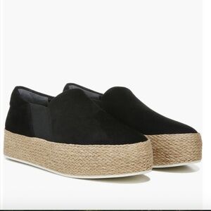 Vince Women's Wilden Black Suede Espadrilles Slip-On Flats Sz 38.5/ 8